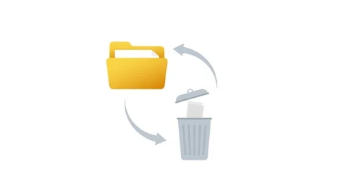 File folder with documents deleting and recovering animation Stock Footage 337968052