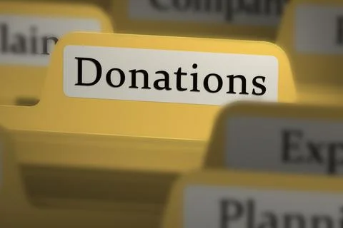 File folder with donations tab Illustrazione stock