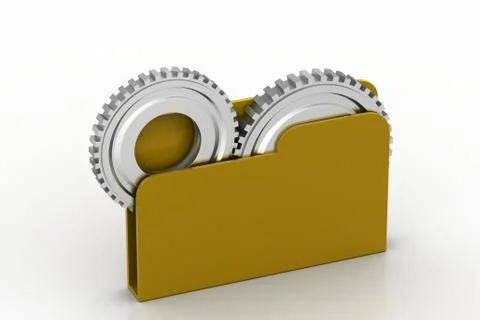 File folder with gear Free Stock Illustration