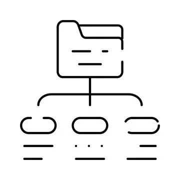 File folder hierarchy organizing data structure system Stock Illustration