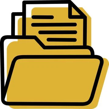 File folder icon with business documents Stock Illustration