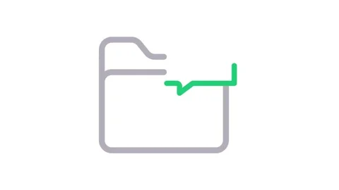 File folder icon with a check mark symbolizing verified documents. 動画素材 334834190