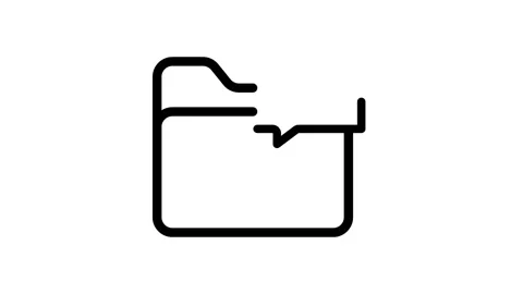 File folder icon with a check mark symbolizing verified documents. Video stock 334834339