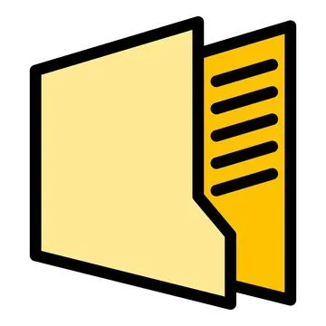 File folder icon color outline vector Stock Illustration