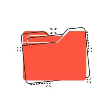 File folder icon in comic style. Documents archive vector cartoon illustratio Stock Illustration