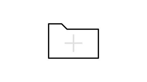 File folder icon featuring a plus sign, indicating the option to add new fi.. Stock Footage 333462095