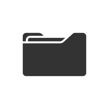 File folder icon in flat style. Documents archive vector illustration on whit Illustrazione stock