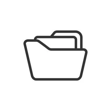 File folder icon in flat style. Documents archive vector illustration on whit Illustrazione stock