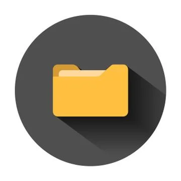 File folder icon in flat style. Documents archive vector illustration on blac Illustrazione stock