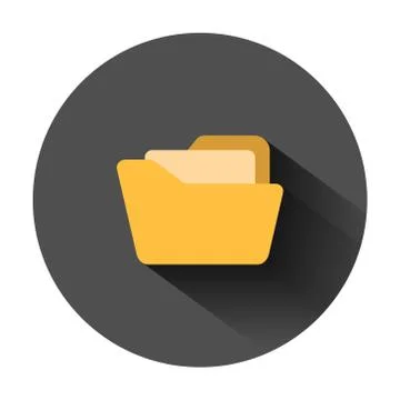 File folder icon in flat style. Documents archive vector illustration on blac Illustrazione stock