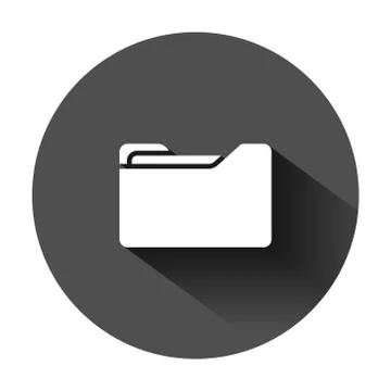 File folder icon in flat style. Documents archive vector illustration on blac Stock-Illustration