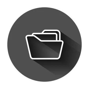 File folder icon in flat style. Documents archive vector illustration on blac Stock-Illustration