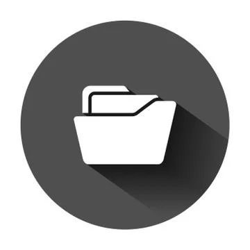 File folder icon in flat style. Documents archive vector illustration on blac Illustrazione stock
