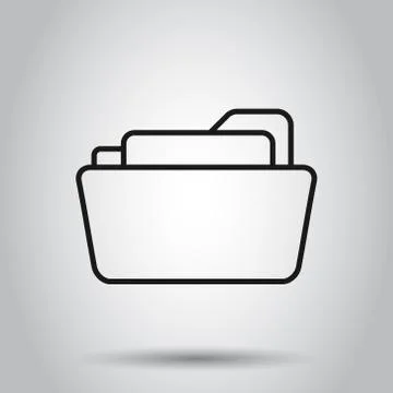 File folder icon in flat style. Documents archive vector illustration on isol Stock-Illustration