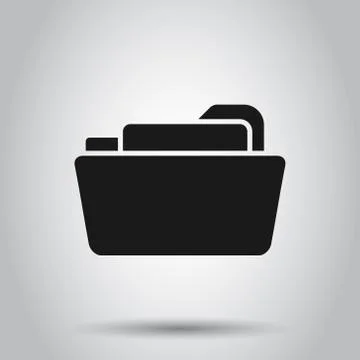 File folder icon in flat style. Documents archive vector illustration on isol Illustrazione stock