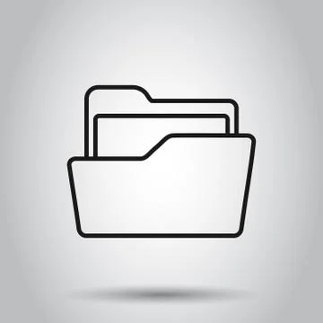 File folder icon in flat style. Documents archive vector illustration on isol 스톡 일러스트