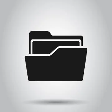 File folder icon in flat style. Documents archive vector illustration on isol Illustrazione stock