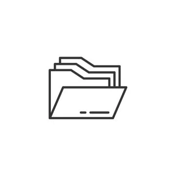 File folder icon in flat style. Documents archive vector illustration on isol Illustrazione stock