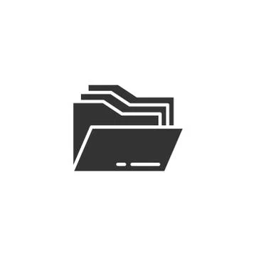 File folder icon in flat style. Documents archive vector illustration on isol Illustrazione stock