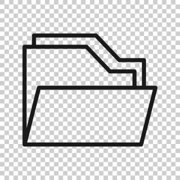 File folder icon in flat style. Documents archive vector illustration on isol Illustrazione stock