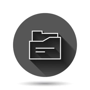 File folder icon in flat style. Documents archive vector illustration on blac Stock Illustration