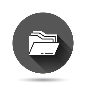 File folder icon in flat style. Documents archive vector illustration on blac Stock-Illustration