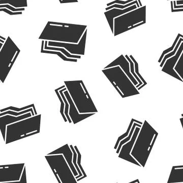 File folder icon in flat style. Documents archive vector illustration on isol Stock Illustration