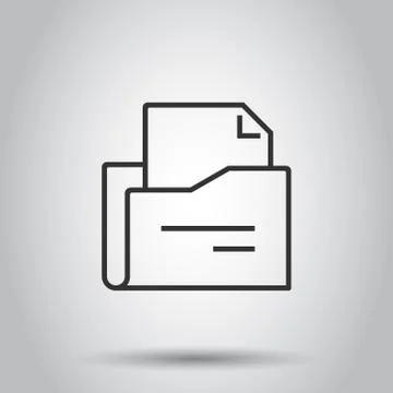 File folder icon in flat style. Documents archive vector illustration on isol イラスト素材