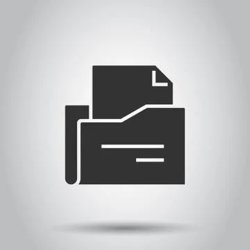 File folder icon in flat style. Documents archive vector illustration on isol Illustrazione stock