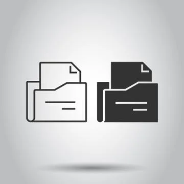 File folder icon in flat style. Documents archive vector illustration on isol Stock-Illustration