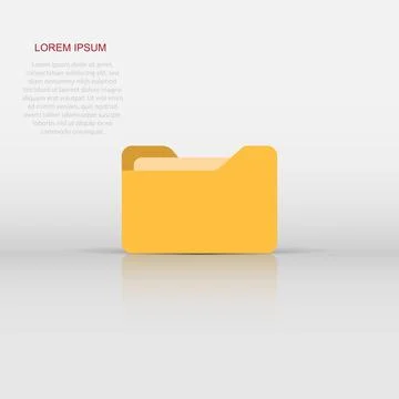 File folder icon in flat style. Documents archive vector illustration on wh.. Stock Illustration