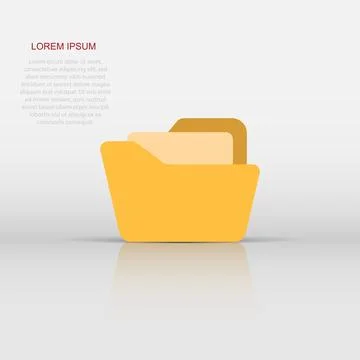 File folder icon in flat style. Documents archive vector illustration on wh.. Stock Illustration