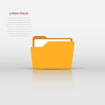 File folder icon in flat style. Documents archive vector illustration on wh.. Stock Illustration