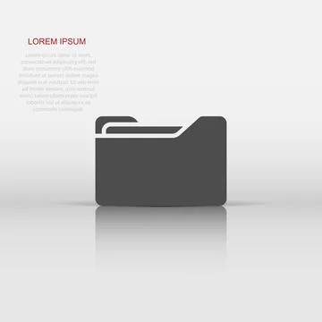 File folder icon in flat style. Documents archive vector illustration on wh.. Illustrazione stock