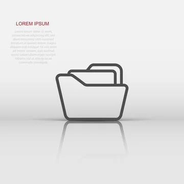 File folder icon in flat style. Documents archive vector illustration on wh.. Stock Illustration
