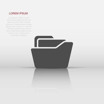 File folder icon in flat style. Documents archive vector illustration on wh.. Stock Illustration