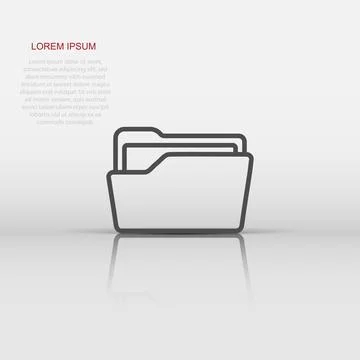 File folder icon in flat style. Documents archive vector illustration on wh.. Illustrazione stock