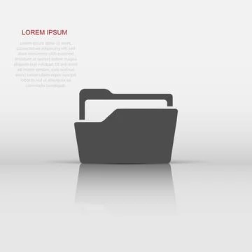 File folder icon in flat style. Documents archive vector illustration on wh.. Illustrazione stock