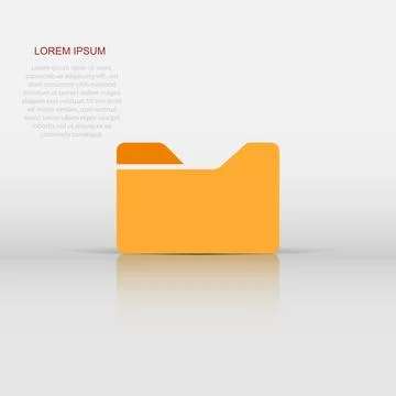 File folder icon in flat style. Documents archive vector illustration on wh.. Stock Illustration