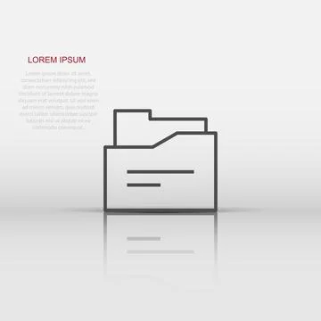 File folder icon in flat style. Documents archive vector illustration on is.. 스톡 일러스트