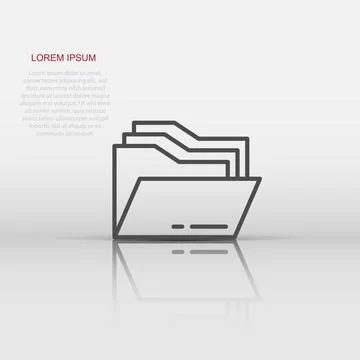 File folder icon in flat style. Documents archive vector illustration on is.. Stock-Illustration