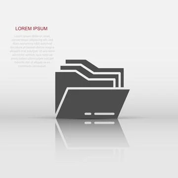 File folder icon in flat style. Documents archive vector illustration on is.. Illustrazione stock