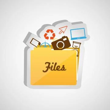 File folder icon isolate on white background,  vector illustration Stock Illustration