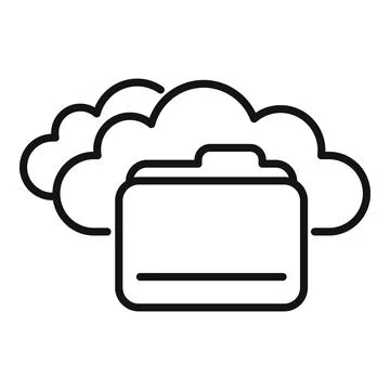 File folder icon outline vector. Data cloud Stock Illustration
