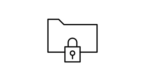 File folder icon representing organization and storage of documents. Stock Footage 334037421