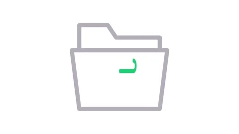 File folder icon representing organization and storage of documents. Stock Footage 334834154