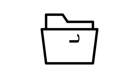 File folder icon representing organization and storage of documents. Stock Footage 334834286