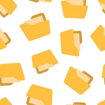 File folder icon seamless pattern background. Documents archive vector illust Illustrazione stock