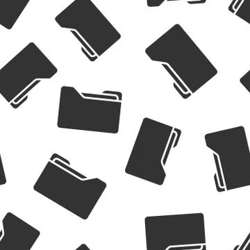 File folder icon seamless pattern background. Documents archive vector illust Illustrazione stock
