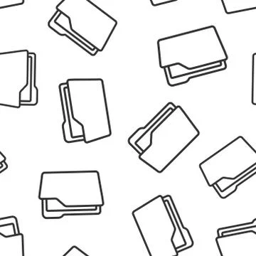File folder icon seamless pattern background. Documents archive vector illust Illustrazione stock